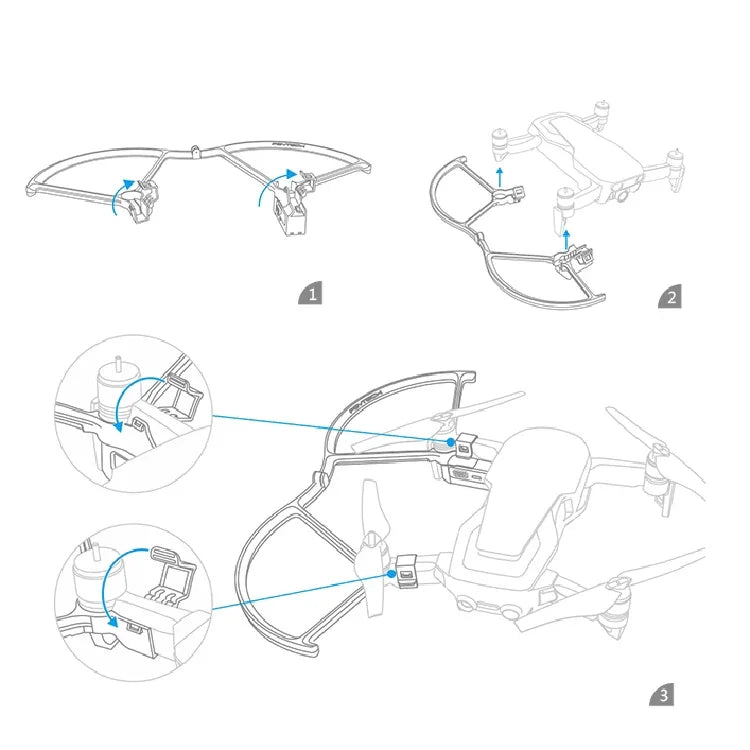 PGYTECH P-UN-034 light-painted LED Propeller Guard for DJ Mavic Air, For DJI Mavic Air