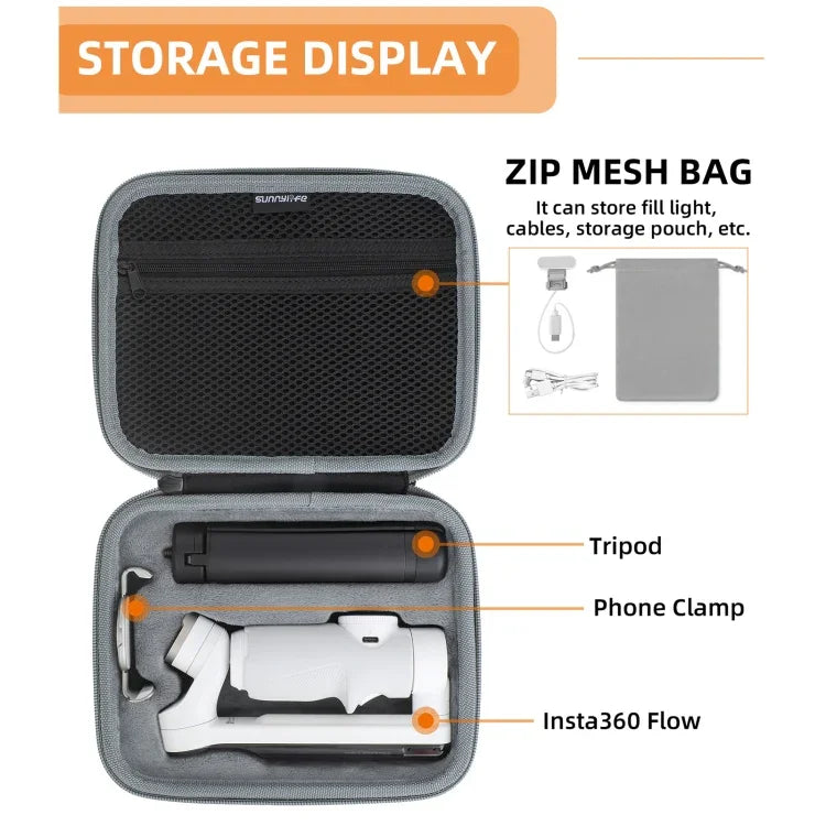 For Insta360 Flow Gimbal Sunnylife Portable Storage Bag Box, For Insta360 Flow Gimbal