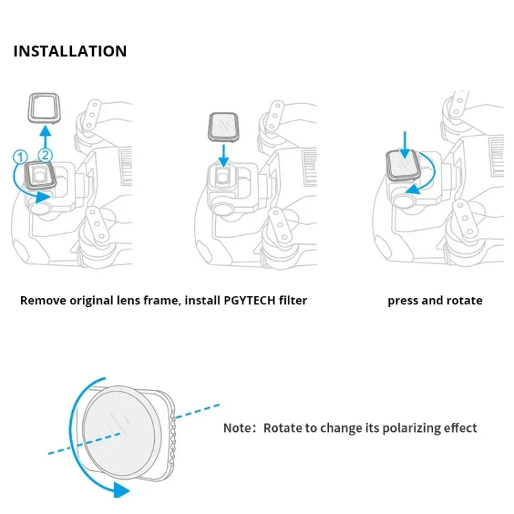 PGYTECH P-16A-032 UV Lens Filter for DJI Mavic Air 2 Drone Accessories, UV Lens