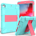 Shockproof Two-color silicone Protection Shell for iPad 9.7(2018) & 9.7(2017) & Air 2, with Holder