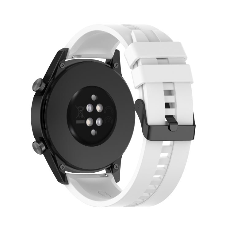 For Huawei Watch GT 2 46mm Silicone Replacement Wrist Strap Watchband, with Black Buckle, with Silver Buckle