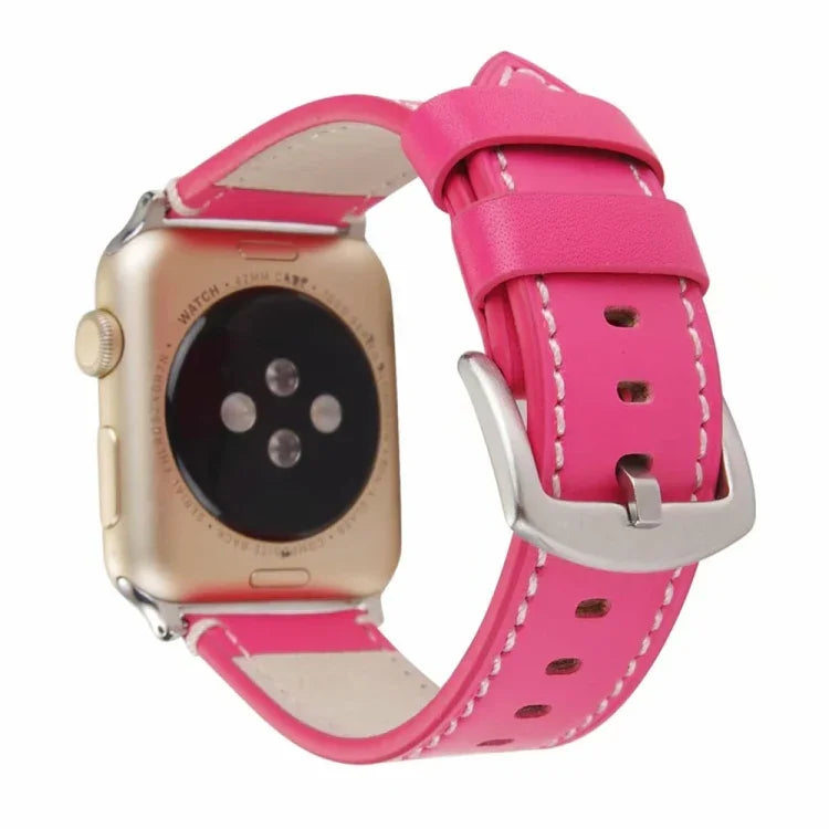 Calfskin Genuine Leather Watchband For Apple Watch Series 6 & SE & 5 & 4 40mm / 3 & 2 & 1 38mm, For Apple Watch Series 7 41mm / 6 & SE & 5 & 4 40mm / 3 & 2 & 1 38mm