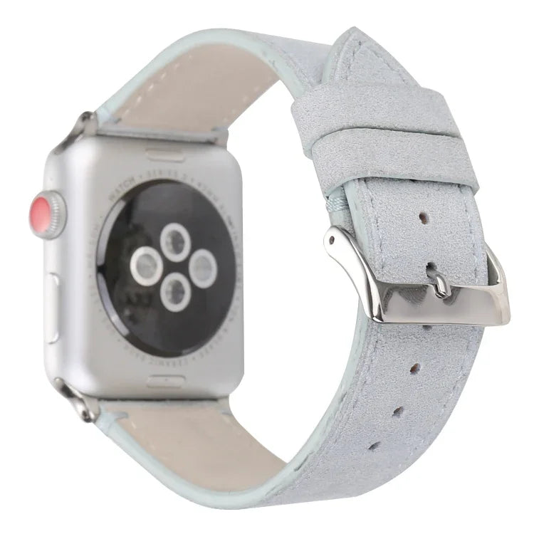 Frosted Genuine Leather Watchband For Apple Watch Series 6 & SE & 5 & 4 40mm / 3 & 2 & 1 38mm, For Apple Watch Series 7 41mm / 6 & SE & 5 & 4 40mm / 3 & 2 & 1 38mm