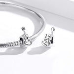 S925 Sterling Silver Simple Guitar Beads DIY Bracelet Necklace Accessories, Guitar
