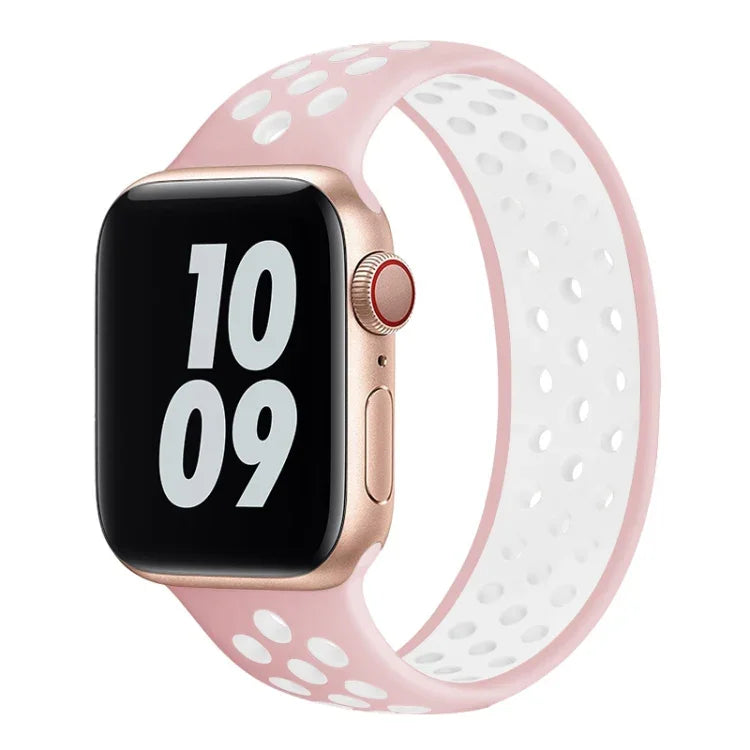 Elastic Silicone Watchband For Apple Watch Series 6 & SE & 5 & 4 40mm / 3 & 2 & 1 38mm, Length: 160mm, 160mm (White Black), 160mm (Black), 160mm (Black Yellow), 160mm (Black Grey), 160mm (Red Black), 160mm (Black White), 160mm (Black Red)              ...