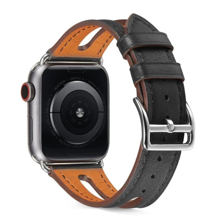 Top-grain Leather Watchband For Apple Watch Series 6 & SE & 5 & 4 44mm / 3 & 2 & 1 42mm