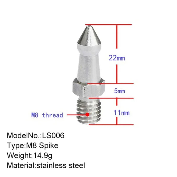 BEXIN LS006 2PCS Stainless Steel M8 inch Feet Screws For SLR Tripod, LS006