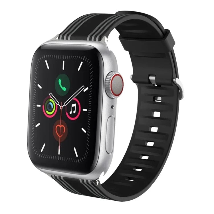Silicone Replaceable Watch Strap, For Apple Watch Ultra 49mm / Series 8&7 45mm / SE 2&6&SE&5&4 44mm / 3&2&1 42mm, For Apple Watch Series 8&7 41mm / SE 2&6&SE&5&4 40mm / 3&2&1 38mm, For Apple Watch Series 7 45mm / 6 & SE & 5 & 4 44mm / 3 & 2 & 1 42mm   ...