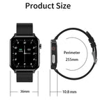 E86 1.7 inch TFT Color Screen IP68 Waterproof Smart Watch, Support Blood Oxygen Monitoring / Body Temperature Monitoring / AI Medical Diagnosis, Style: Steel Strap, Steel Strap(Black)