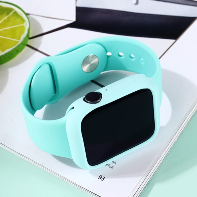 Silicone Replacement Strap Watchband + Watch Protective Case Set, For Apple Watch Series 9 / 8 / 7 41mm, For Apple Watch Series 9 / 8 / 7 45mm