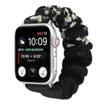 Butterfly Pattern Hair Ring Cloth Watch Strap, For Apple Watch Ultra 49mm / Series 8&7 45mm / SE 2&6&SE&5&4 44mm / 3&2&1 42mm, For Apple Watch Series 8&7 41mm / SE 2&6&SE&5&4 40mm / 3&2&1 38mm                                                            ...