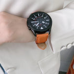 Sewing Litchi Texture Leather Replacement Strap Watchband, For Samsung Galaxy Watch 42mm, For Samsung Galaxy Watch 46mm, For Samsung Galaxy Watch 3 41mm, For Samsung Galaxy Watch 3 45mm, For Samsung Galaxy Watch Active2 40mm