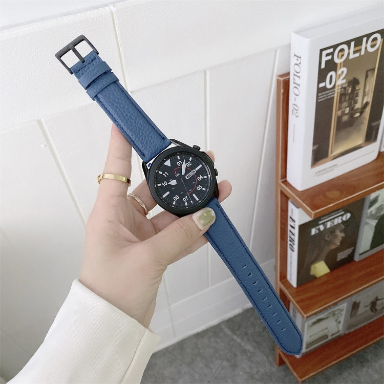 Sewing Litchi Texture Leather Replacement Strap Watchband, For Samsung Galaxy Watch 42mm, For Samsung Galaxy Watch 46mm, For Samsung Galaxy Watch 3 41mm, For Samsung Galaxy Watch 3 45mm, For Samsung Galaxy Watch Active2 40mm