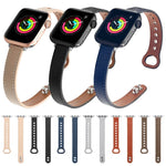 Double Nail Leather Replacement Strap Watchband, For Apple Watch Series 7  41mm / & 6 & SE & 5 & 4 40mm, For Apple Watch Series  7  45mm / & 6 & SE & 5 & 4 44mm