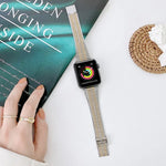 Double Lines Steel Replacement Strap Watchband for Apple Watch Series 7 41mm & 6 & SE & 5 & 4 40mm, apple watch steel replacement strap