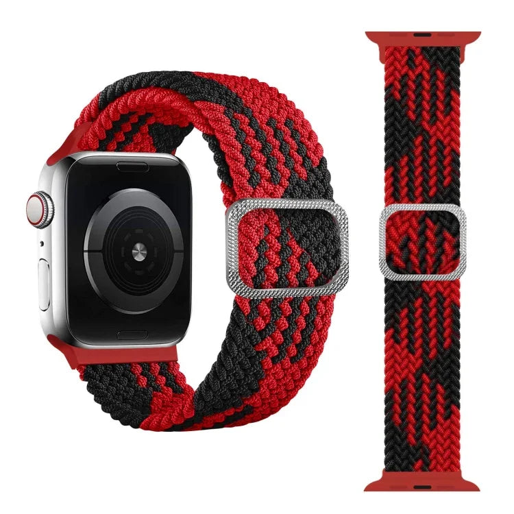 Buckle Braided Elastic Strap Watch Band For Apple Watch Series 9&8&7 41mm / SE 3&SE 2&6&SE&5&4 40mm / 3&2&1 38mm(Rainbow Color), For Apple Watch Series 7 45mm / 6 & SE & 5 & 4 44mm / 3 & 2 & 1 42mm