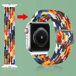 Buckle Braided Elastic Strap Watch Band For Apple Watch Series 9&8&7 41mm / SE 3&SE 2&6&SE&5&4 40mm / 3&2&1 38mm(Rainbow Color), For Apple Watch Series 7 45mm / 6 & SE & 5 & 4 44mm / 3 & 2 & 1 42mm