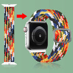 Buckle Braided Elastic Strap Watch Band For Apple Watch Series 9&8&7 41mm / SE 3&SE 2&6&SE&5&4 40mm / 3&2&1 38mm(Rainbow Color), For Apple Watch Series 8&7 41mm / SE 2&6&SE&5&4 40mm / 3&2&1 38mm                                                          ...