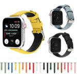 14mm Slim Genuine Leather Strap Watchband For Apple Watch Series, 7 45mm / 6 & SE & 5 & 4 44mm / 3 & 2 & 1 42mm, 7 41mm / 6 & SE & 5 & 4 40mm / 3 & 2 & 1 38mm