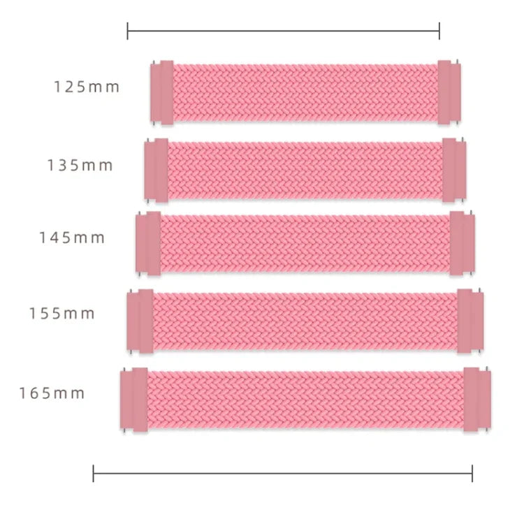 For Samsung Galaxy Watch 3 41mm Adjustable Nylon Braided Elasticity Replacement Strap Watchband, 165mm