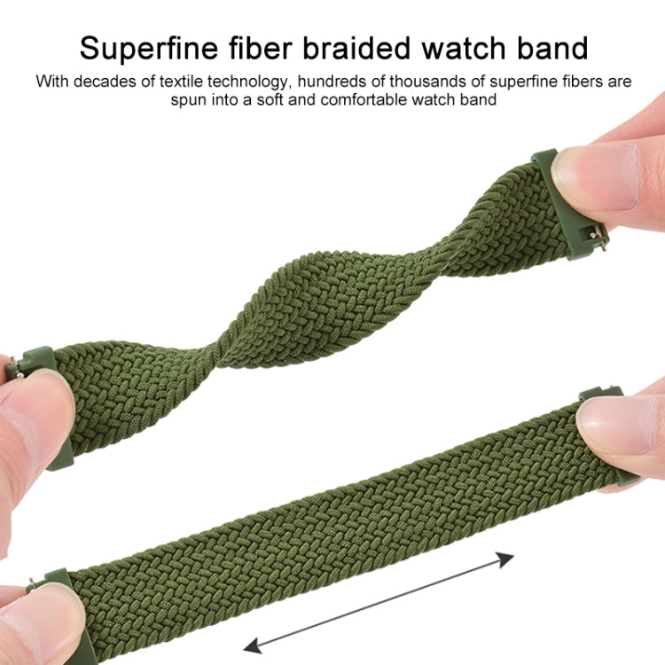 For Samsung Galaxy Watch 3 45mm Adjustable Nylon Braided Elasticity Replacement Strap Watchband, 125mm, 135mm, 145mm, 155mm