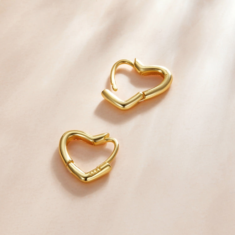 S925 Sterling Silver Heart-shaped Hollow Ear Stud Women Earrings, Heart-shaped Hollow(Gold), Heart-shaped Hollow(Silver)