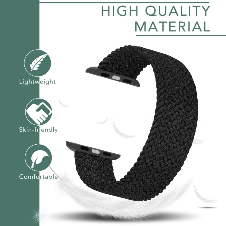 Metal Head Braided Nylon Solid Color Replacement Strap Watchband For Apple Watch Series 6 & SE & 5 & 4 40mm / 3 & 2 & 1 38mm, XS 128mm, S 135mm, M 145mm