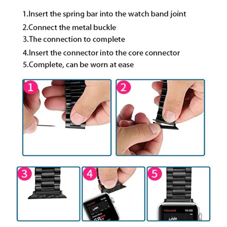 2 PCS Watchbands Stainless Steel Acoustic Ear Connector, Width: 20mm For Apple Watch Series 6 & SE & 5 & 4 40mm / 3 & 2 & 1 38mm, Width: 20mm For Apple Watch 40mm / 38mm