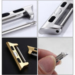 2 PCS Watchbands Stainless Steel Acoustic Ear Connector, Width: 24mm For Apple Watch Series 6 & SE & 5 & 4 44mm / 3 & 2 & 1 42mm, Width: 24mm For Apple Watch 44mm / 42mm