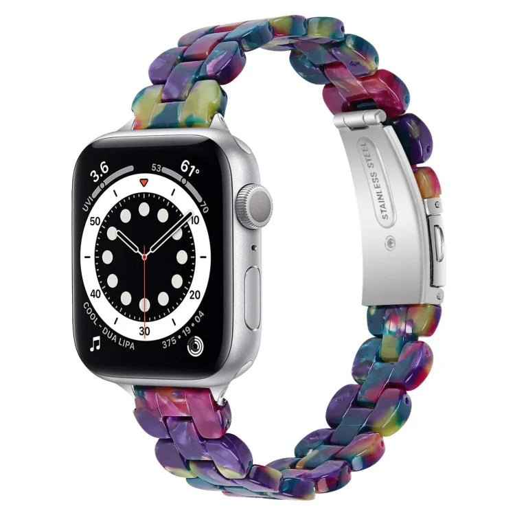 Oval Resin Replacement Strap Watchband, For Apple Watch Series 7  41mm / & 6 & SE & 5 & 4 40mm, For Apple Watch Series  7  45mm / & 6 & SE & 5 & 4 44mm