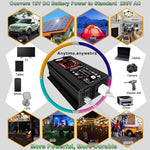 Tang III Generation 12V to 220V 6000W Car Power Inverter with LCD Display & Dual USB, 12V to 220V