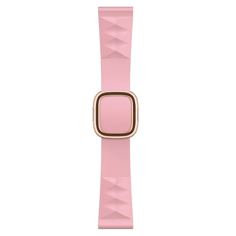 Modern Style Silicone Replacement Strap Watchband For Apple Watch Series 6 & SE & 5 & 4 44mm / 3 & 2 & 1 42mm, Black Buckle, Rose Gold Buckle, Silver Buckle