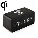 KD8801 5W Wooden Creative Wireless Charger LED Mirror Digital Display Sub-alarm Clock, Regular Style