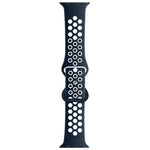 Butterfly Buckle Dual-tone Liquid Silicone Replacement Watchband For Apple Watch Series, 7 41mm / 6 & SE & 5 & 4 40mm / 3 & 2 & 1 38mm, 7 45mm / 6 & SE & 5 & 4 44mm / 3 & 2 & 1 42mm