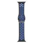 Metal Buckle Silicone Replacement Watchband For Apple Watch Series, 7 41mm / 6 & SE & 5 & 4 40mm / 3 & 2 & 1 38mm, 7 45mm / 6 & SE & 5 & 4 44mm / 3 & 2 & 1 42mm