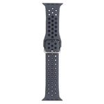 Metal Buckle Silicone Replacement Watchband For Apple Watch Series, 7 41mm / 6 & SE & 5 & 4 40mm / 3 & 2 & 1 38mm, 7 45mm / 6 & SE & 5 & 4 44mm / 3 & 2 & 1 42mm
