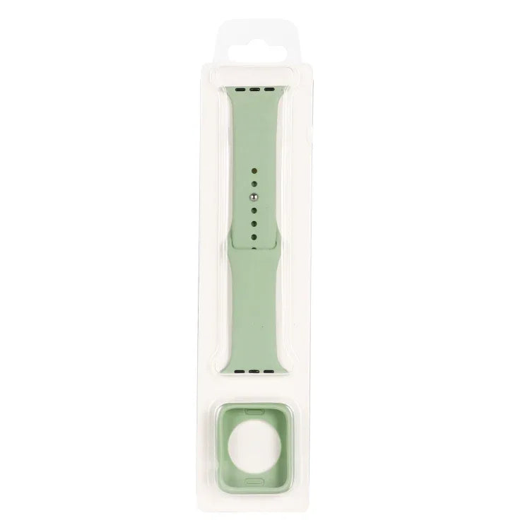 Silicone Replacement Strap Watchband + Watch Protective Case Set, For Apple Watch Series 3 & 2 & 1 38mm, For Apple Watch Series 3 & 2 & 1 42mm