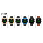 SKMEI 1650 Leather Strap Version LED Digital Display Electronic Watch with Touch Luminous Button, Leather Strap Version