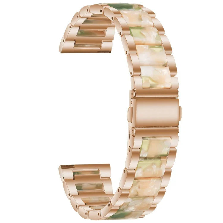 Three-beads Steel + Resin Replacement Strap Watchband, For Samsung Smart Watch 20mm, For Samsung Smart Watch 22mm