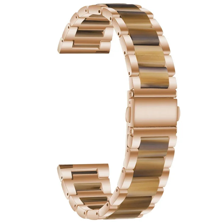 Three-beads Steel + Resin Replacement Strap Watchband, For Samsung Smart Watch 20mm, For Samsung Smart Watch 22mm