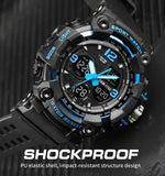 SKMEI 1742 Four-screen LED Digital Display Luminous Sports Shockproof Electronic Watch for Men