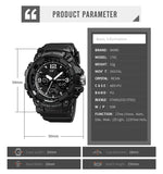 SKMEI 1742 Four-screen LED Digital Display Luminous Sports Shockproof Electronic Watch for Men