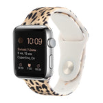 Silicone Painted Pattern Replacement Watchband For Apple Watch Series, 7 45mm / 6 & SE & 5 & 4 44mm / 3 & 2 & 1 42mm, 7 41mm / 6 & SE & 5 & 4 40mm / 3 & 2 & 1 38mm