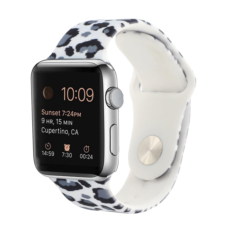Silicone Painted Pattern Replacement Watchband For Apple Watch Series, 7 45mm / 6 & SE & 5 & 4 44mm / 3 & 2 & 1 42mm, 7 41mm / 6 & SE & 5 & 4 40mm / 3 & 2 & 1 38mm