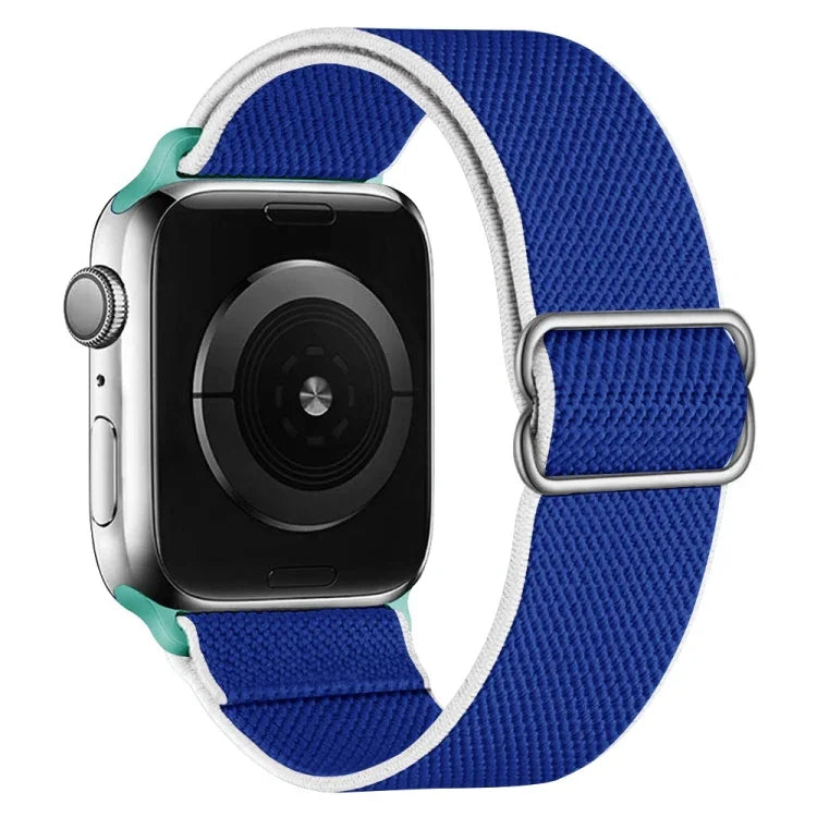 High Elastic Nylon Replacement Watchband For Apple Watch Series, 7 41mm / 6 & SE & 5 & 4 40mm / 3 & 2 & 1 38mm, 7 45mm / 6 & SE & 5 & 4 44mm / 3 & 2 & 1 42mm