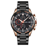 SKMEI 9192 Men Calendar Timing Stainless Steel Belt Luminous Quartz Watch
