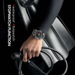 SKMEI 9192 Men Calendar Timing Stainless Steel Belt Luminous Quartz Watch