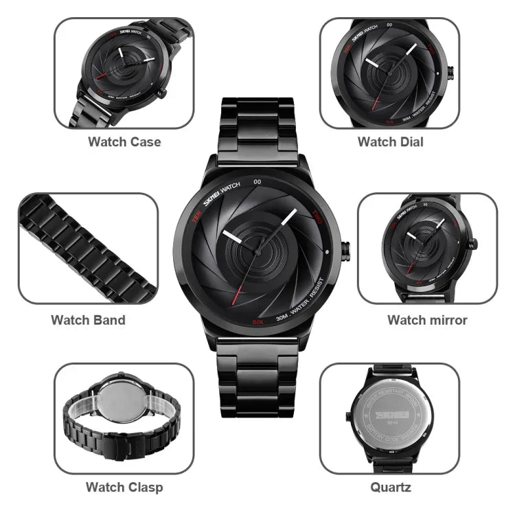 SKMEI 9210 Ladies Business Watch Simple 3D Dial Quartz Watch, For Ladies