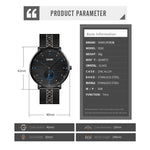 SKMEI 9218 Men Horizontal Striped Arabic Numeral Dial Mesh Belt Quartz Watch