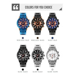 SKMEI 9241 Men Calendar Stopwatch Stainless Steel Strap Quartz Watch
